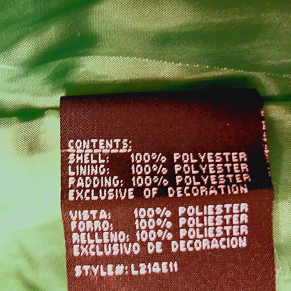 Boy's London Fog puffer coat Size L(7) Large black & green VGC - Picture 4 of 7